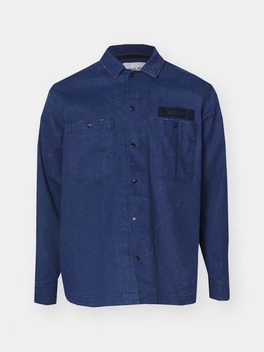 Foto van product Overhemd Replay donkerblauw denim