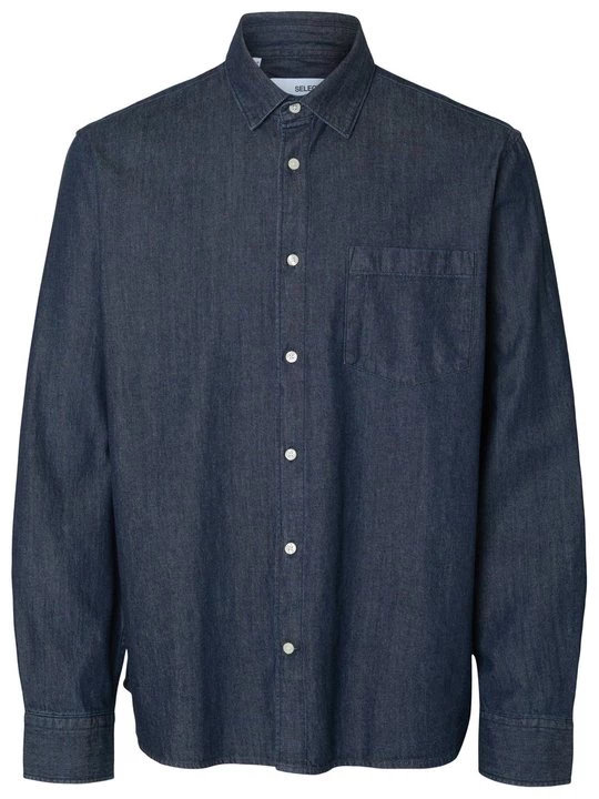 Foto van product Overhemd Selected donkerblauw denim
