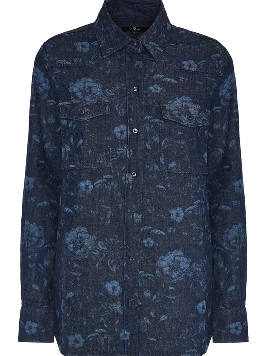 Foto van product Overhemdblouse 7 For All Mankind donkerblauw