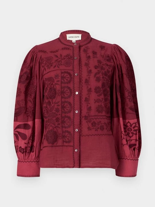 Foto van product Overhemdblouse Antik Batik bordeauxrood