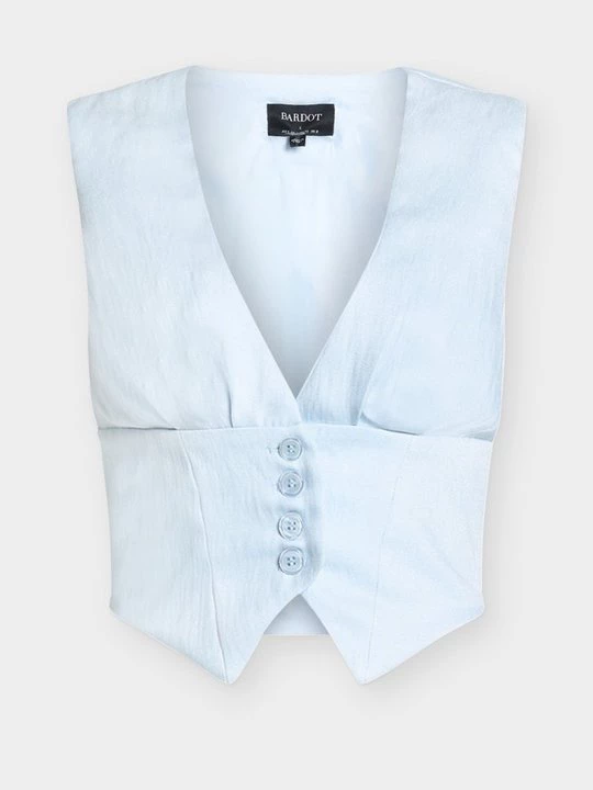 Foto van product Overhemdblouse bardot lichtblauw