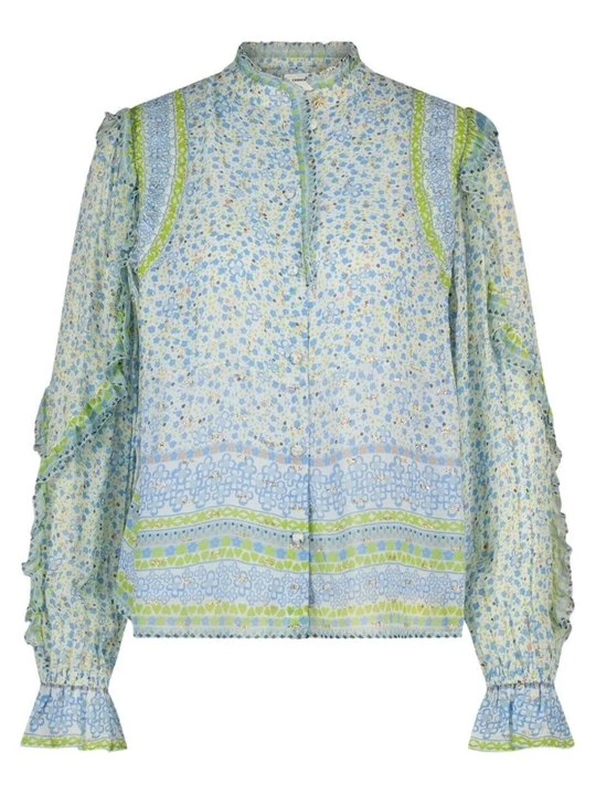 Foto van product Overhemdblouse Fabienne Chapot turquoise gemêleerd