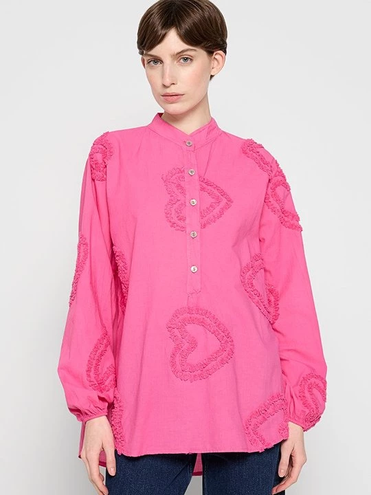 Foto van product Overhemdblouse Le Monde du Lin donkerroze