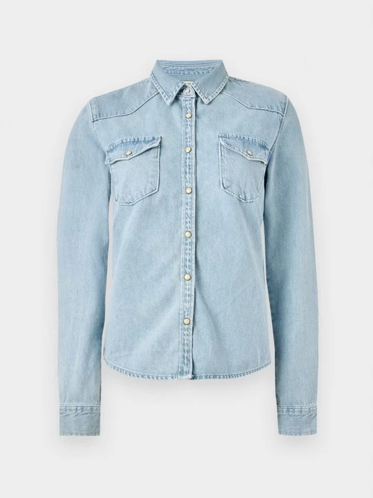 Foto van product Overhemdblouse LTB lichtblauw denim