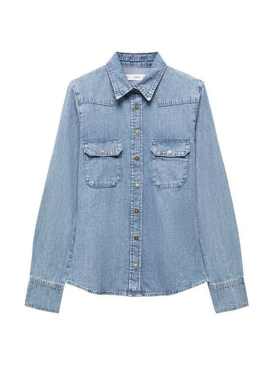 Foto van product Overhemdblouse Mango blauw