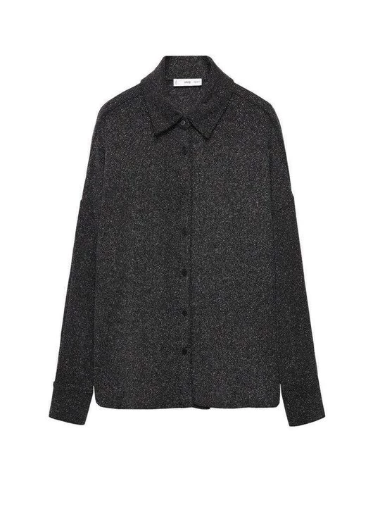 Foto van product Overhemdblouse Mango gemêleerd zwart