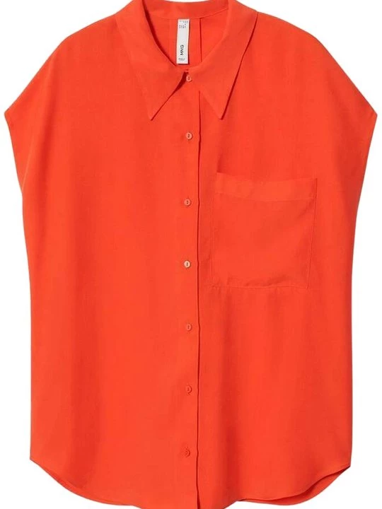 Foto van product Overhemdblouse Mango oranje gemêleerd