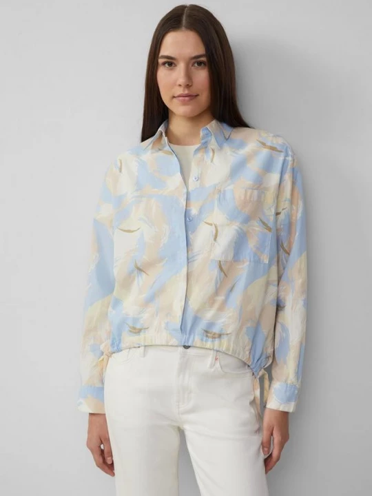 Foto van product Overhemdblouse met motief en tunnelkoord in de zoom s.Oliver beżowy