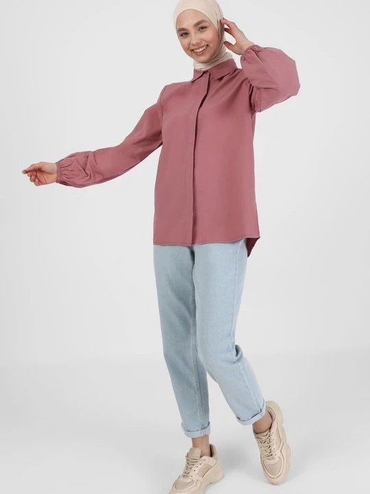 Foto van product Overhemdblouse Modanisa koraalrood
