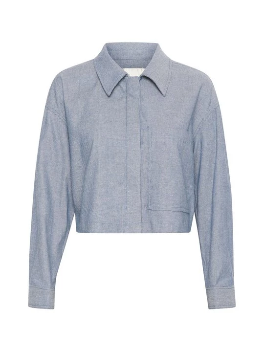 Foto van product Overhemdblouse My Essential Wardrobe blauw gemêleerd