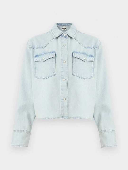 Foto van product Overhemdblouse Only lichtblauw denim