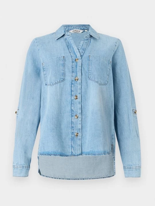 Foto van product Overhemdblouse Only lichtblauw denim