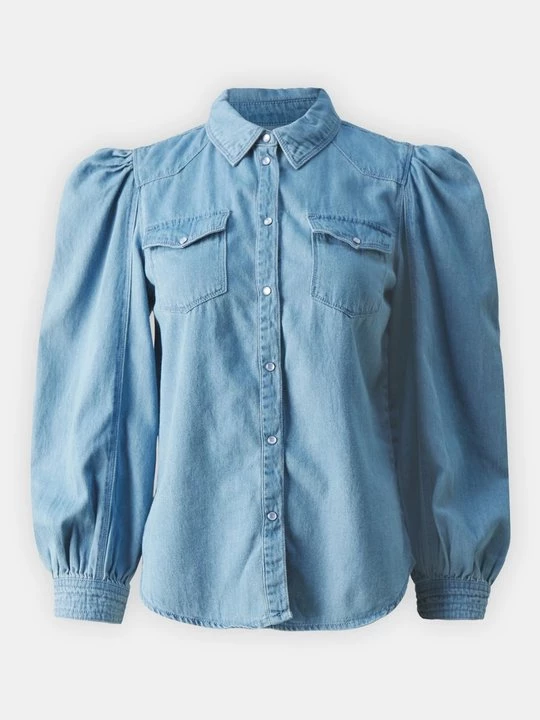 Foto van product Overhemdblouse Only lichtblauw denim