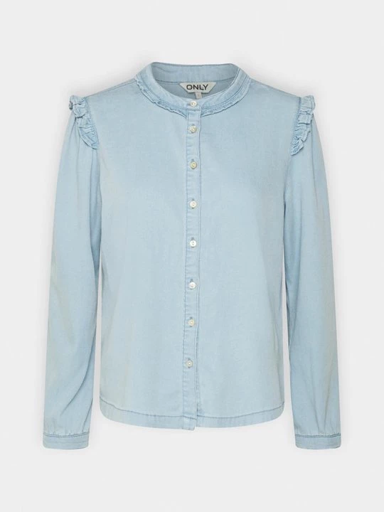 Foto van product Overhemdblouse Only lichtblauw denim