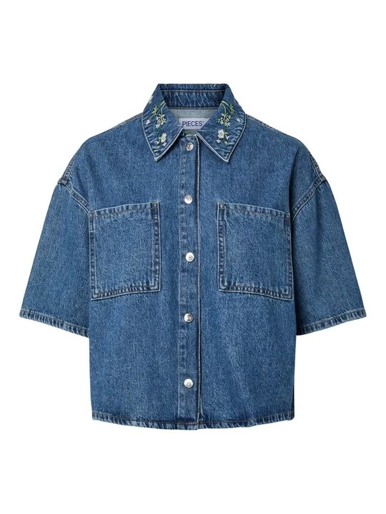 Foto van product Overhemdblouse Pieces blauw