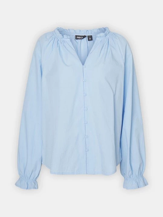 Foto van product Overhemdblouse Pieces lichtblauw