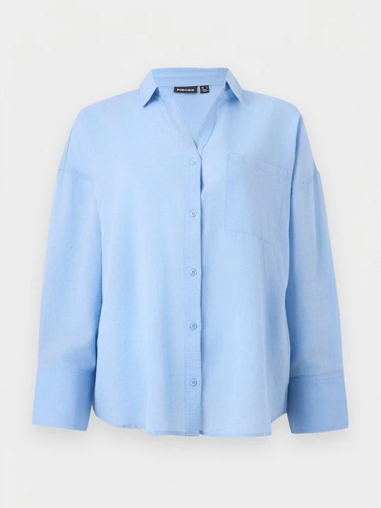 Foto van product Overhemdblouse Pieces lichtblauw