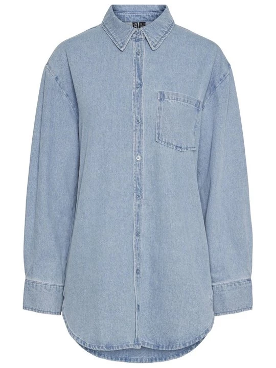 Foto van product Overhemdblouse Pieces lichtblauw denim