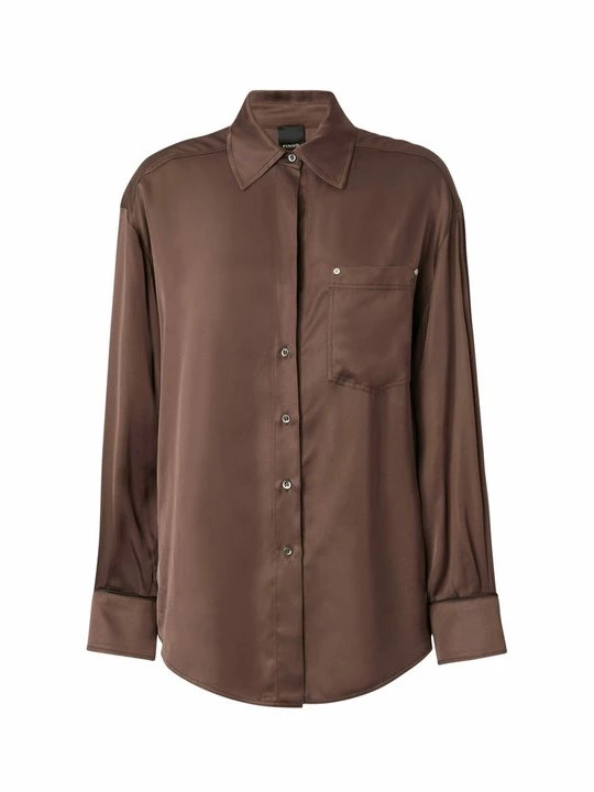 Foto van product Overhemdblouse Pinko donkerbruin mêleerd