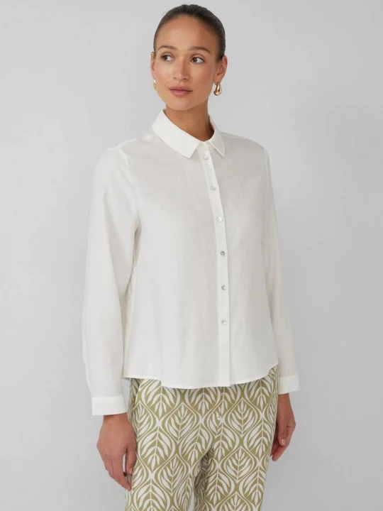 Foto van product Overhemdblouse van een linnenmix s.Oliver crème