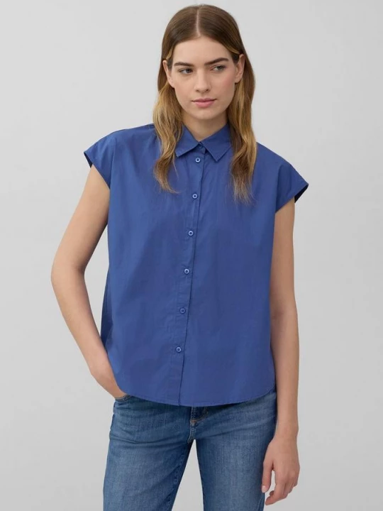 Foto van product Overhemdblouse van popeline in een relaxed fit s.Oliver blauw