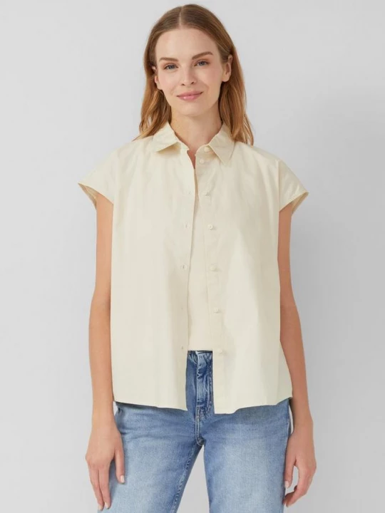 Foto van product Overhemdblouse van popeline in een relaxed fit s.Oliver crème