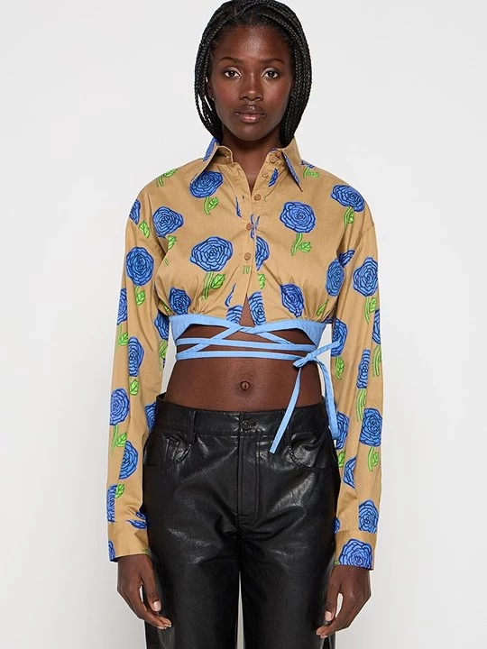 Foto van product Overhemdblouse Versace Jeans Couture okergeel