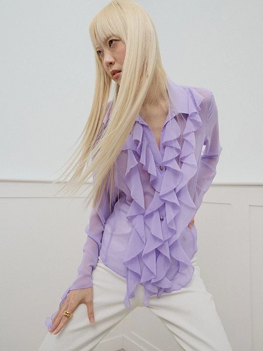 Foto van product Overhemdblouse Versace Jeans Couture paars
