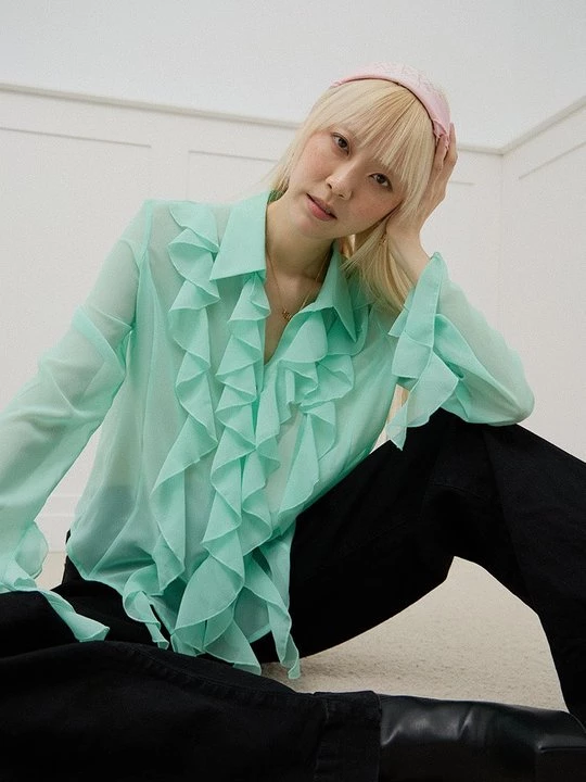 Foto van product Overhemdblouse Versace Jeans Couture turquoise