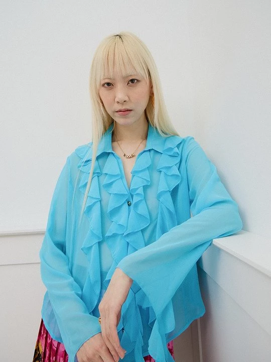 Foto van product Overhemdblouse Versace Jeans Couture turquoise