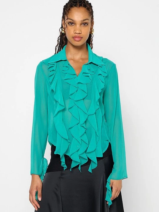 Foto van product Overhemdblouse Versace Jeans Couture turquoise
