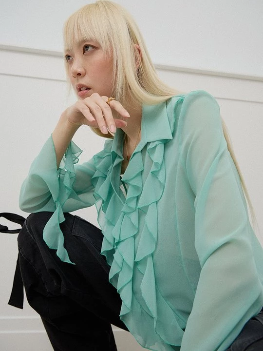 Foto van product Overhemdblouse Versace Jeans Couture turquoise