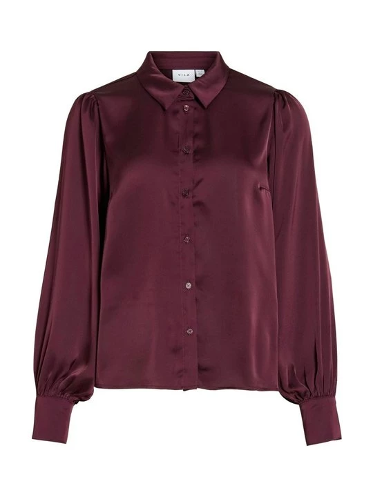 Foto van product Overhemdblouse Vila donkerrood gemêleerd