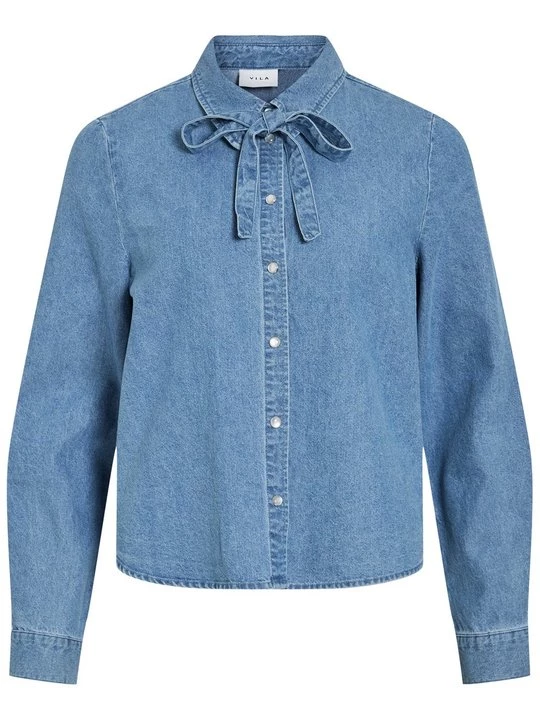 Foto van product Overhemdblouse Vila lichtblauw denim