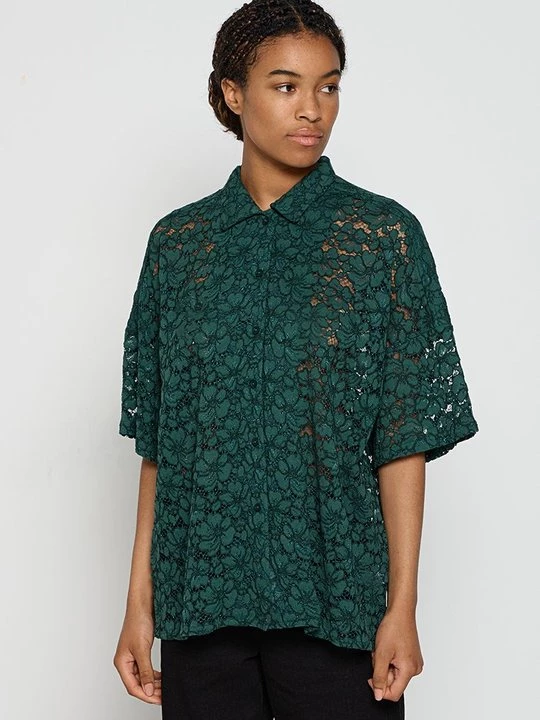 Foto van product Overhemdblouse Woodbird donkergroen