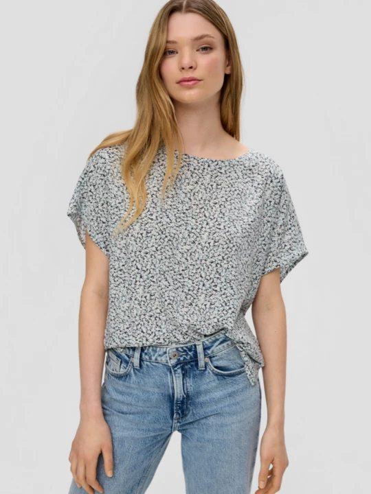 Foto van product Oversized blouse van viscose met een verlengd rugpand QS