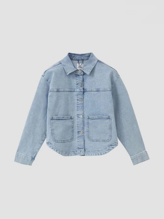 Foto van product Oversized denim jack met used effect s.Oliver blauw