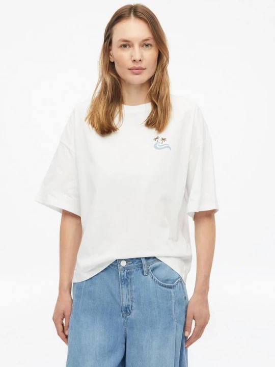 Foto van product Oversized katoenen T-shirt met print s.Oliver wit