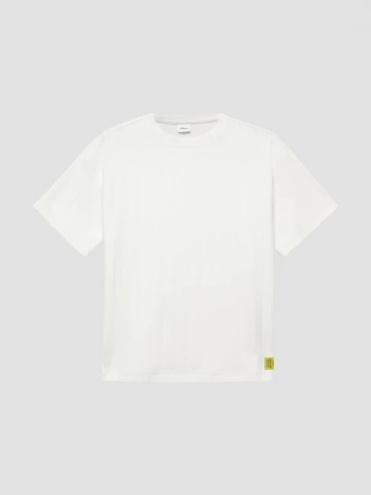 Foto van product Oversized shirt van gestructureerde interlockjersey s.Oliver crème