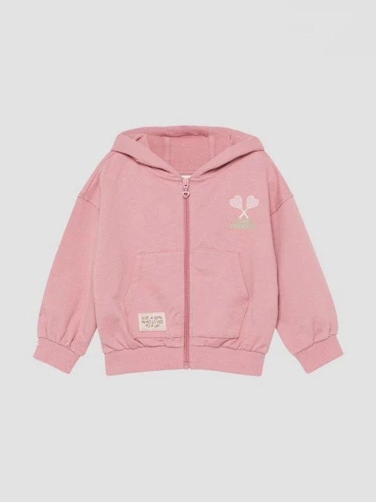 Foto van product Oversized sweatjas met capuchon en voor- en achterprints s.Oliver roze