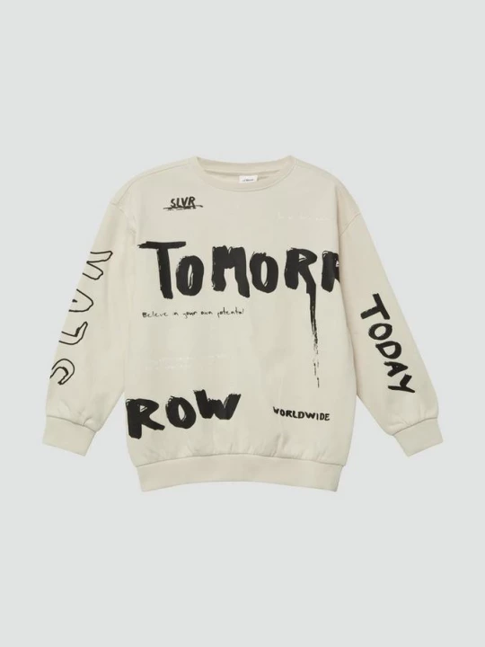Foto van product Oversized sweatshirt met all-over print s.Oliver beżowy