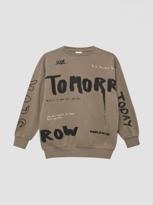 Foto van product Oversized sweatshirt met all-over print s.Oliver olijfgroen