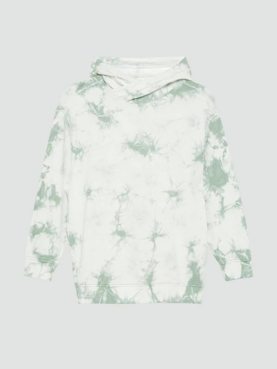 Foto van product Oversized sweatshirt met capuchon in batiklook s.Oliver niebieski