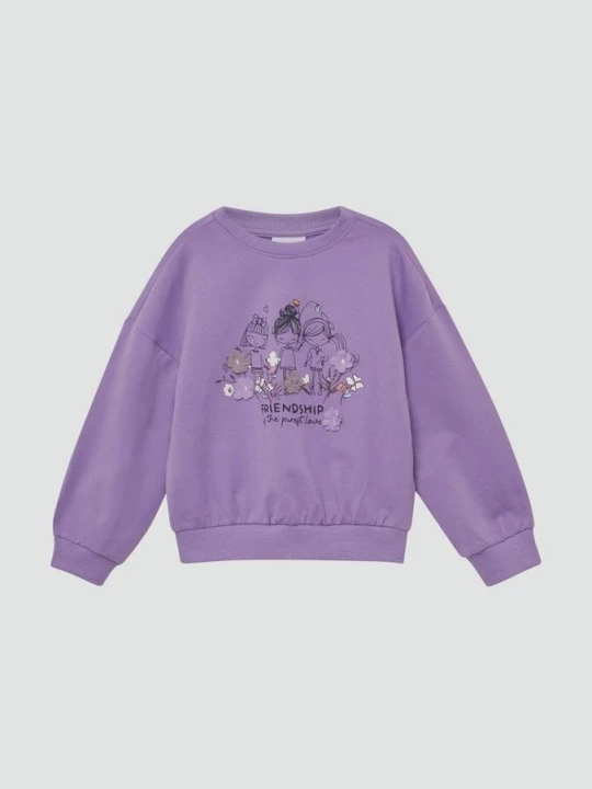 Foto van product Oversized sweatshirt met frontprint en bloemenapplicatie s.Oliver