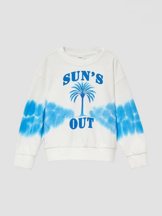 Foto van product Oversized sweatshirt met gebatikt effect s.Oliver crème