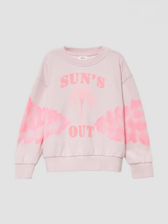 Foto van product Oversized sweatshirt met gebatikt effect s.Oliver roze
