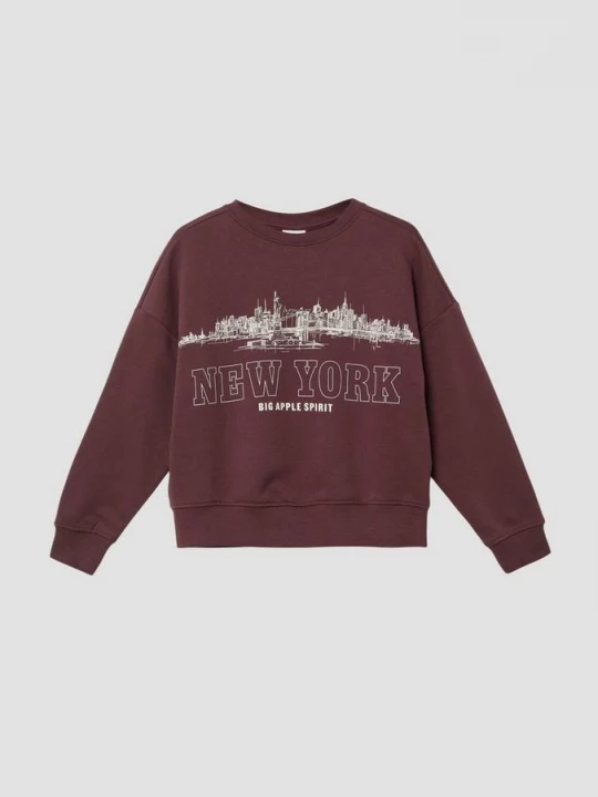 Foto van product Oversized sweatshirt met grote print op de voorkant en knusse binnenkant s.Oliver rood