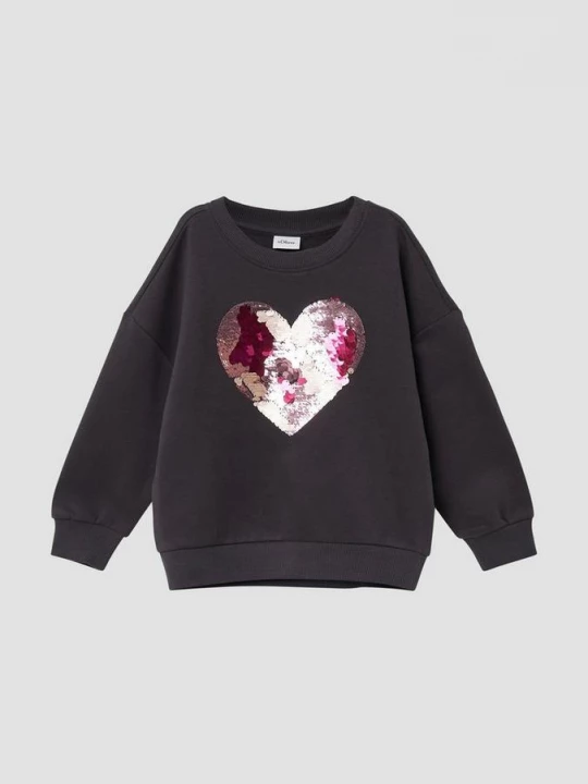 Foto van product Oversized sweatshirt met omkeerbare pailletten s.Oliver grijs