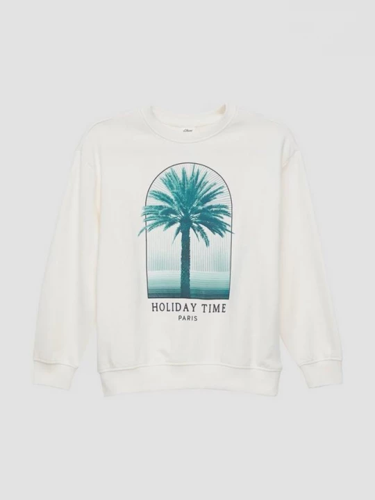 Foto van product Oversized sweatshirt met print op de voorkant s.Oliver crème