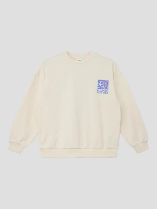 Foto van product Oversized sweatshirt met print op voor- en achterkant s.Oliver crème